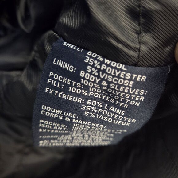 Tommy Hilfiger Classic Bomber Jacket Wool Blend Black Quilted Lining Men's XL - Picture 10 of 15